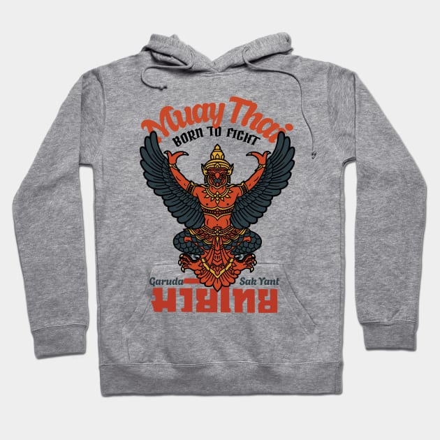 Garuda Muay Thai Vintage Hoodie by KewaleeTee